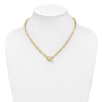 14K Polished and Twisted Fancy Link Toggle Necklace