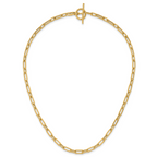 14K Polished and Twisted Fancy Link Toggle Necklace