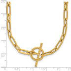 14K Polished and Twisted Fancy Link Toggle Necklace