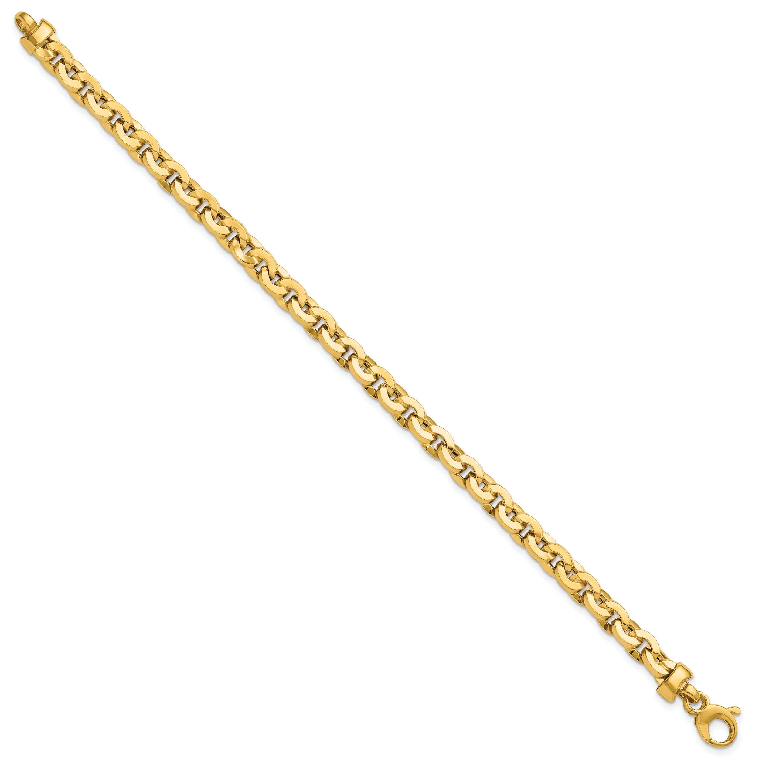 14K Polished Fancy Round Link Bracelet