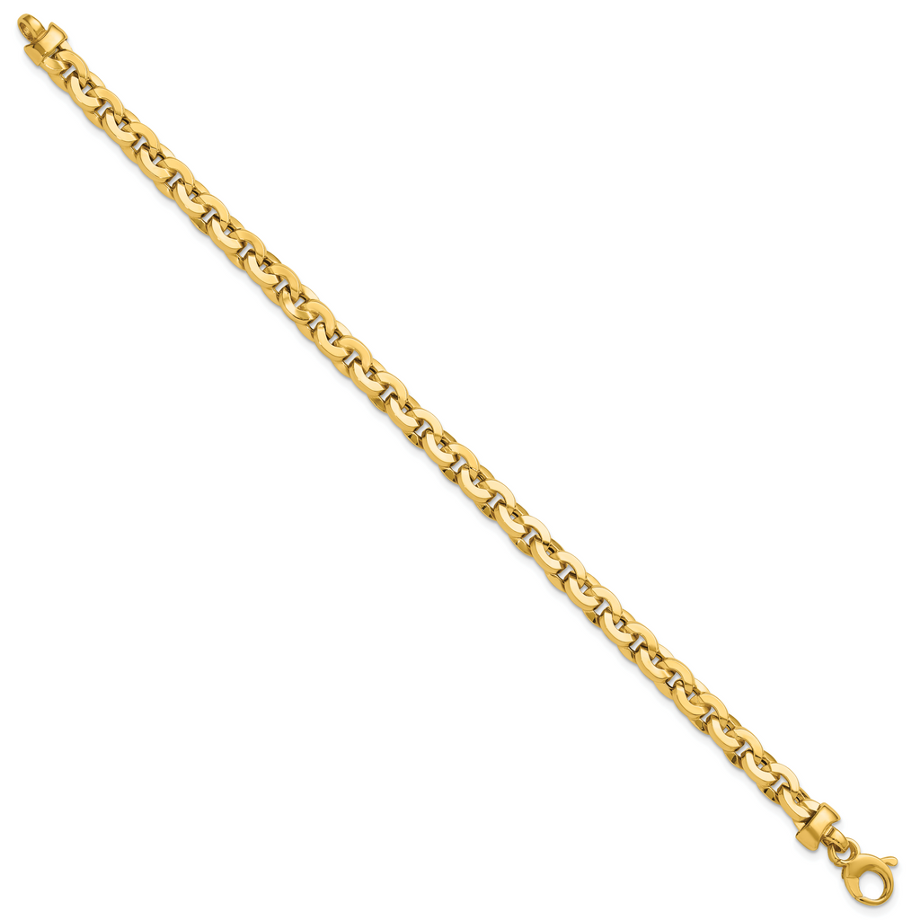 14K Polished Fancy Round Link Bracelet