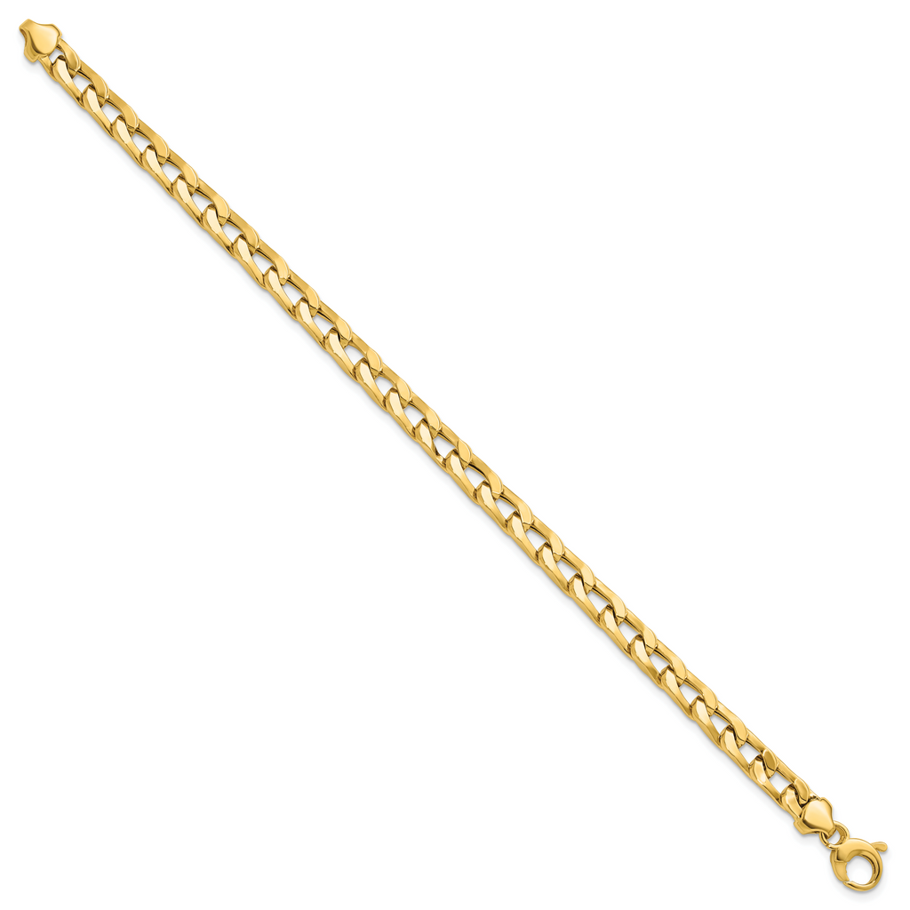 14K Polished Fancy Long Curb Link Bracelet
