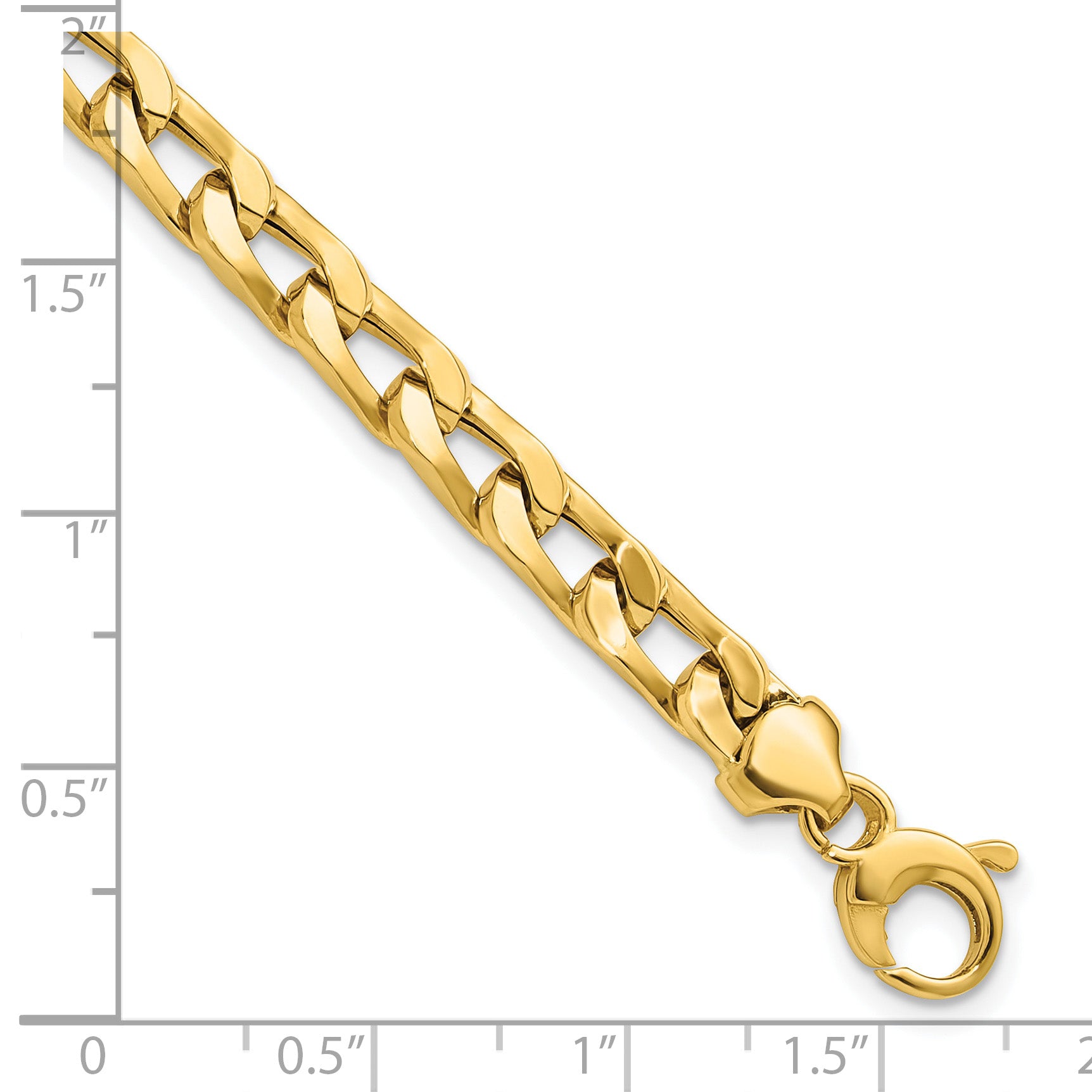 14K Polished Fancy Long Curb Link Bracelet