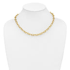 14K Polished and Twisted Fancy Link Necklace