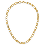 14K Polished and Twisted Fancy Link Necklace