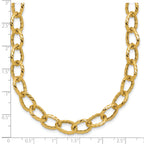 14K Polished and Twisted Fancy Link Necklace
