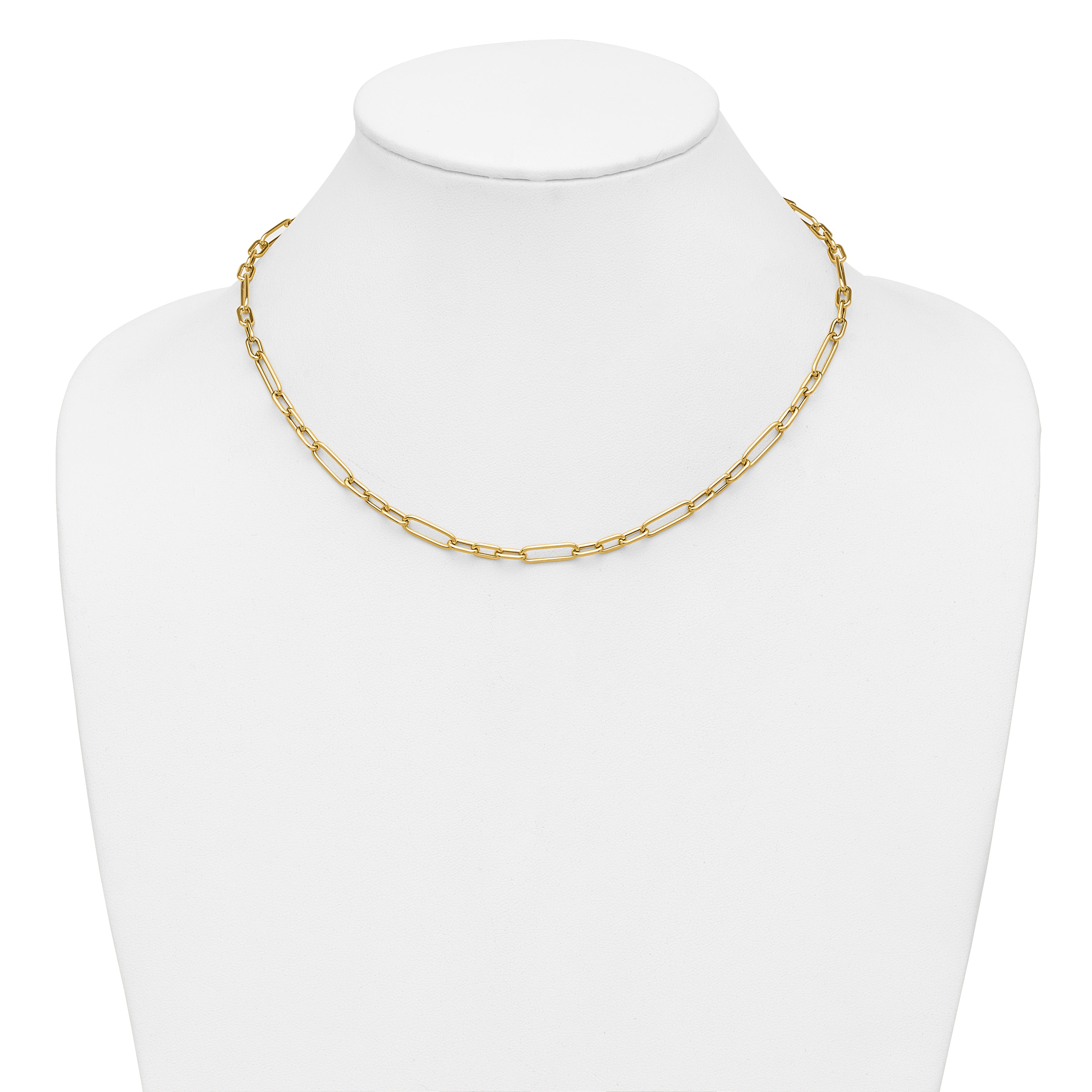 14K Polished Fancy Link Necklace