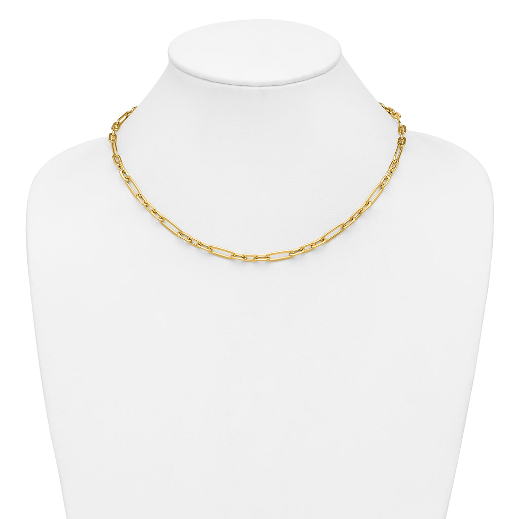 14K Polished Fancy Link Necklace