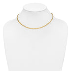 14K Polished Fancy Link w/1.5in ext. Necklace