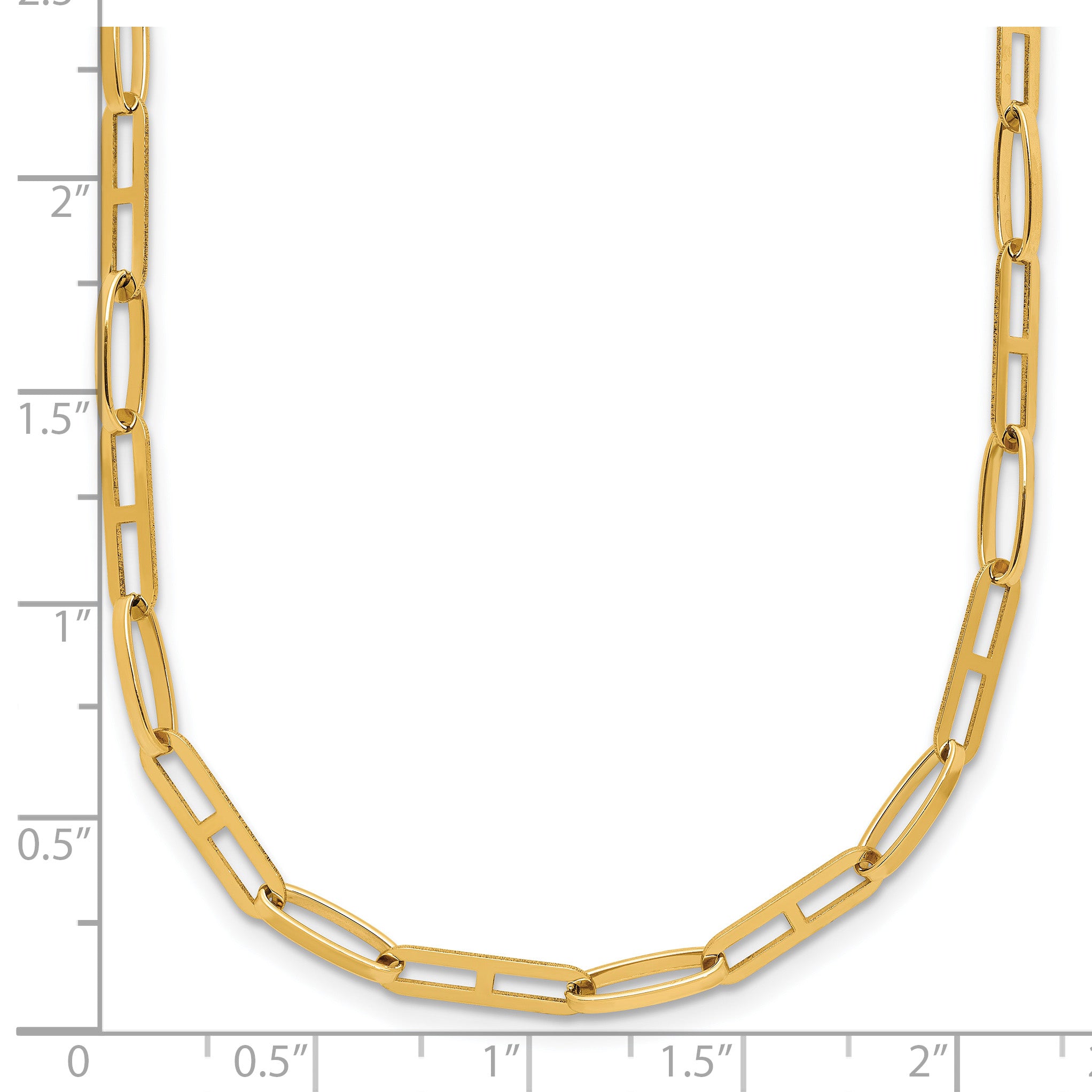 14K Polished Fancy Link w/1.5in ext. Necklace