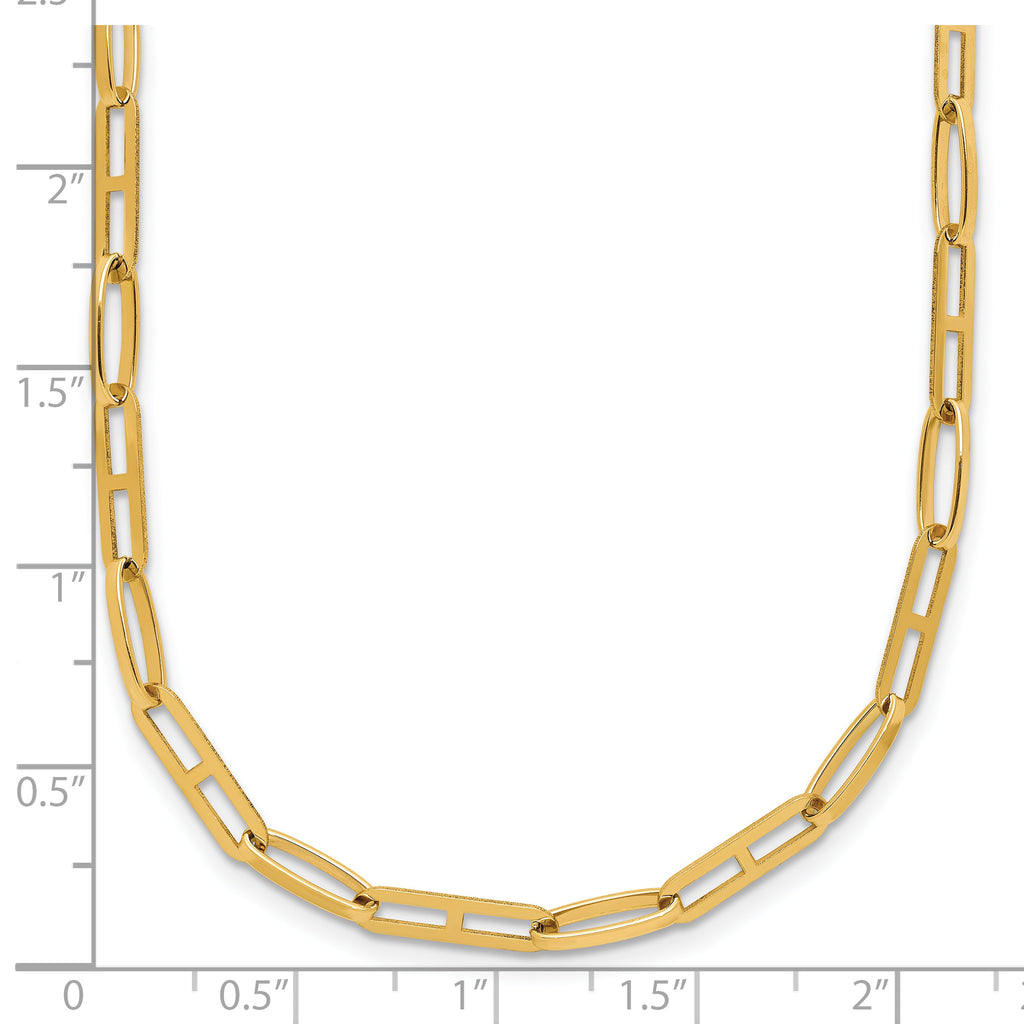 14K Polished Fancy Link w/1.5in ext. Necklace