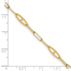 14K Fancy Paperclip Link 9 inch Plus 1 inch Extender - Total 10 inch Anklet