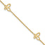 14K Open Butterfly 3-Station 9 inch Plus 1 inch Extender - Total 10 inch Anklet