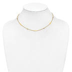 14K Polished Oval Disk Station w/2in ext. Necklace
