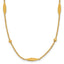 14K Polished Oval Disk Station w/2in ext. Necklace