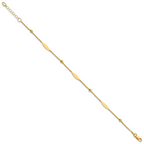 14K Polished Oval Disk Station w/1in ext. Bracelet