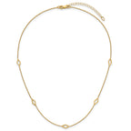 14K Polished Diamond-shaped Station w/2in ext. Necklace