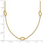 14K Polished Diamond-shaped Station w/2in ext. Necklace