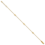 14K Polished Diamond-shaped Station w/1in ext. Bracelet