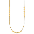 14K Polished Circle Disc w/2in ext. Necklace