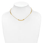14K Polished Circle Disc w/2in ext. Necklace