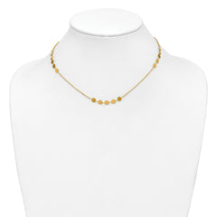 14K Polished Circle Disc w/2in ext. Necklace