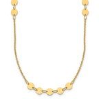 14K Polished Circle Disc w/2in ext. Necklace