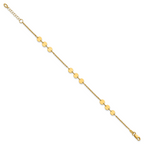 14K Polished Circle Disc w/1in ext. Bracelet
