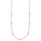 14K Polished Diamond-shaped Disk Station w/2in ext. Necklace