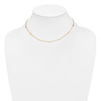 14K Polished Diamond-shaped Disk Station w/2in ext. Necklace