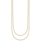 14K Polished 2-Strand Twist Bar Station Necklace