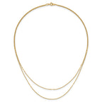 14K Polished 2-Strand Twist Bar Station Necklace