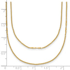 14K Polished 2-Strand Twist Bar Station Necklace