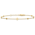 14K Geometric Squares 9 inch Plus 1 inch Extender - Total 10 inch Anklet
