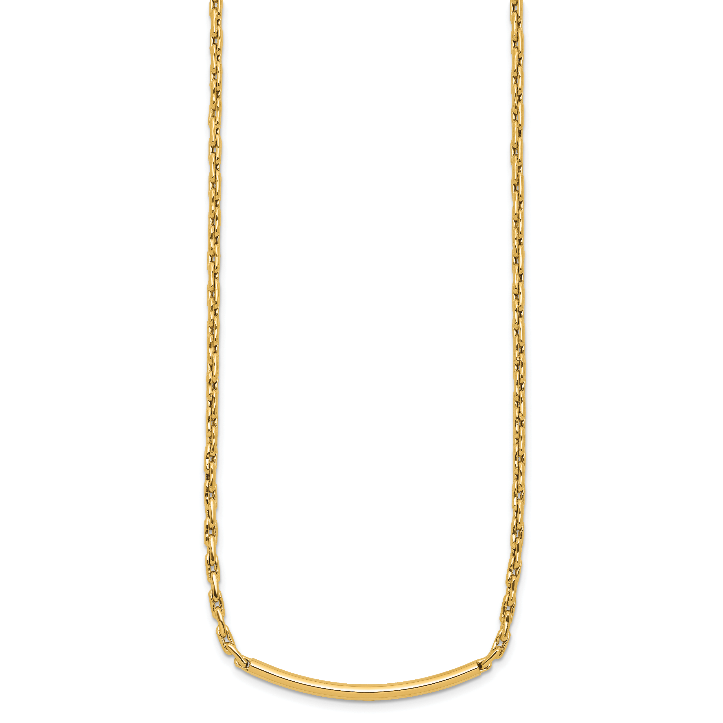14K Polished Fancy Link Bar w/.5in ext. Necklace Secondary image
