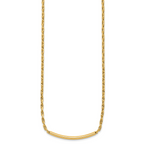 14K Polished Fancy Link Bar w/.5in ext. Necklace