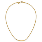 14K Polished Fancy Link Bar w/.5in ext. Necklace