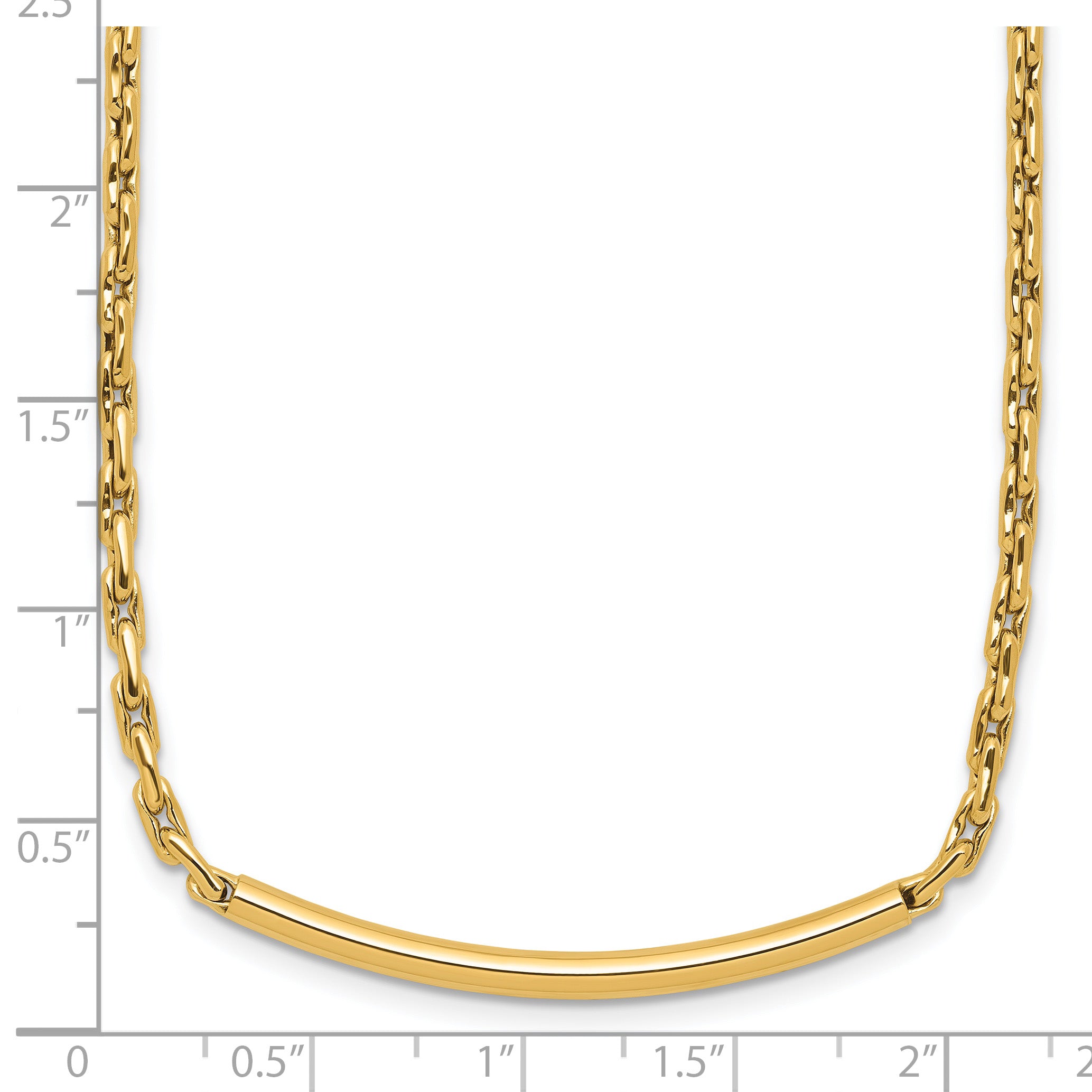 14K Polished Fancy Link Bar w/.5in ext. Necklace