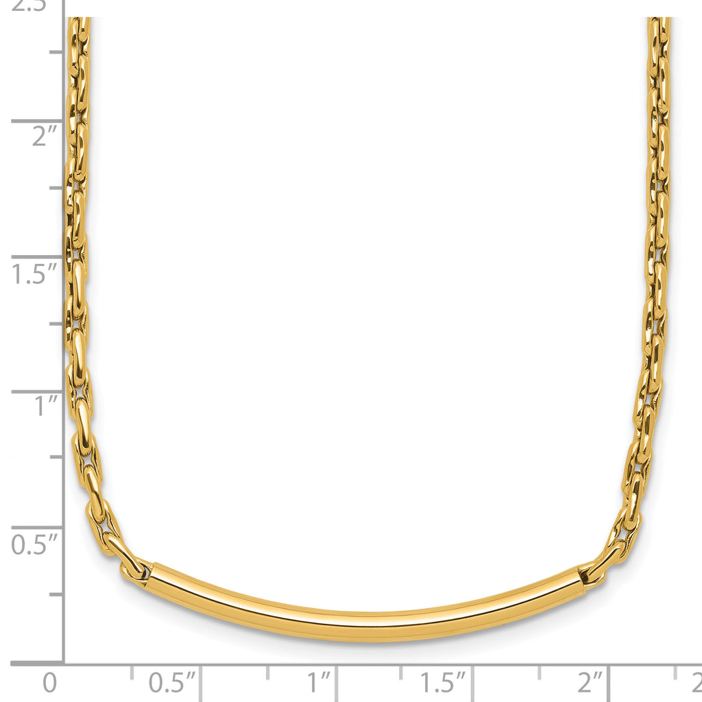 14K Polished Fancy Link Bar w/.5in ext. Necklace