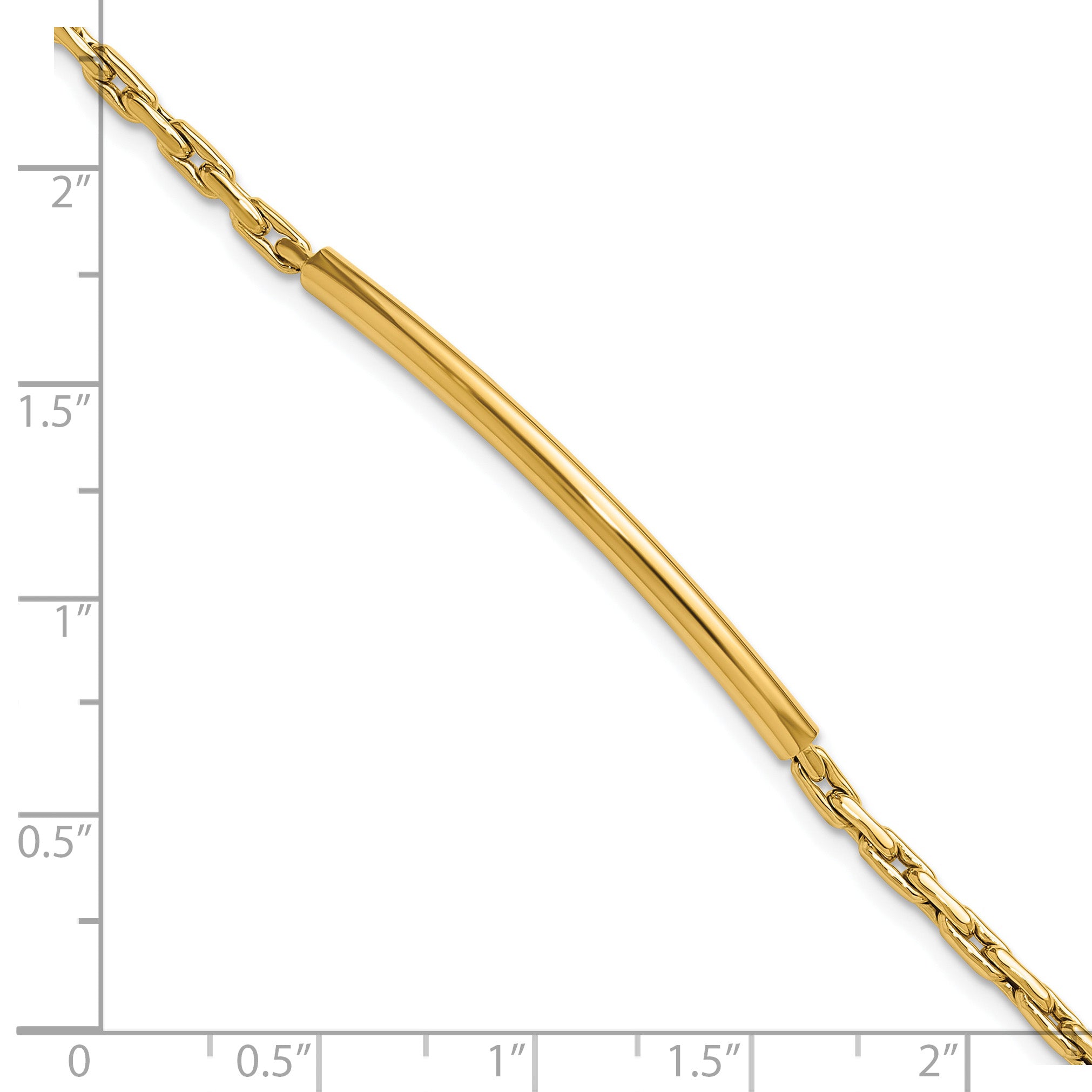 14K Polished Fancy Link Bar w/.5in ext. Bracelet