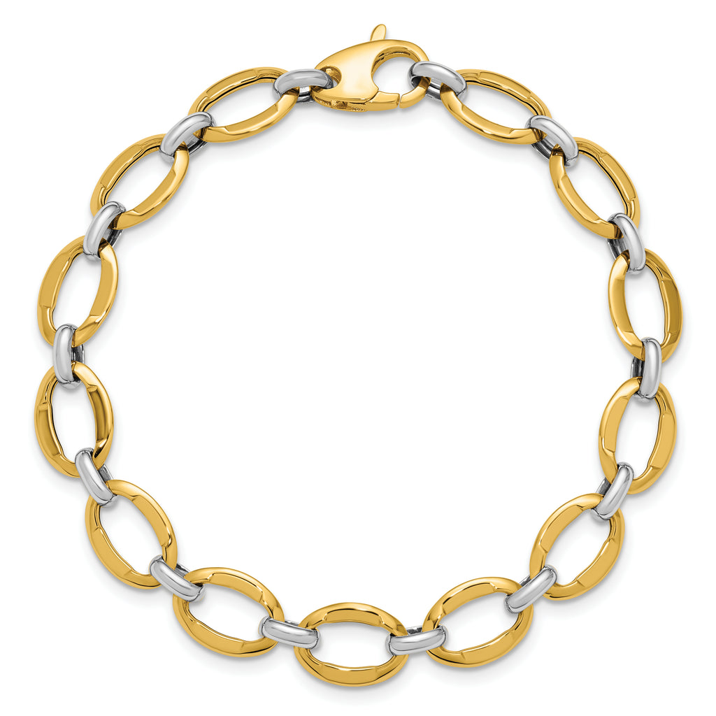14K Two-Tone Polished Fancy Link Bracelet