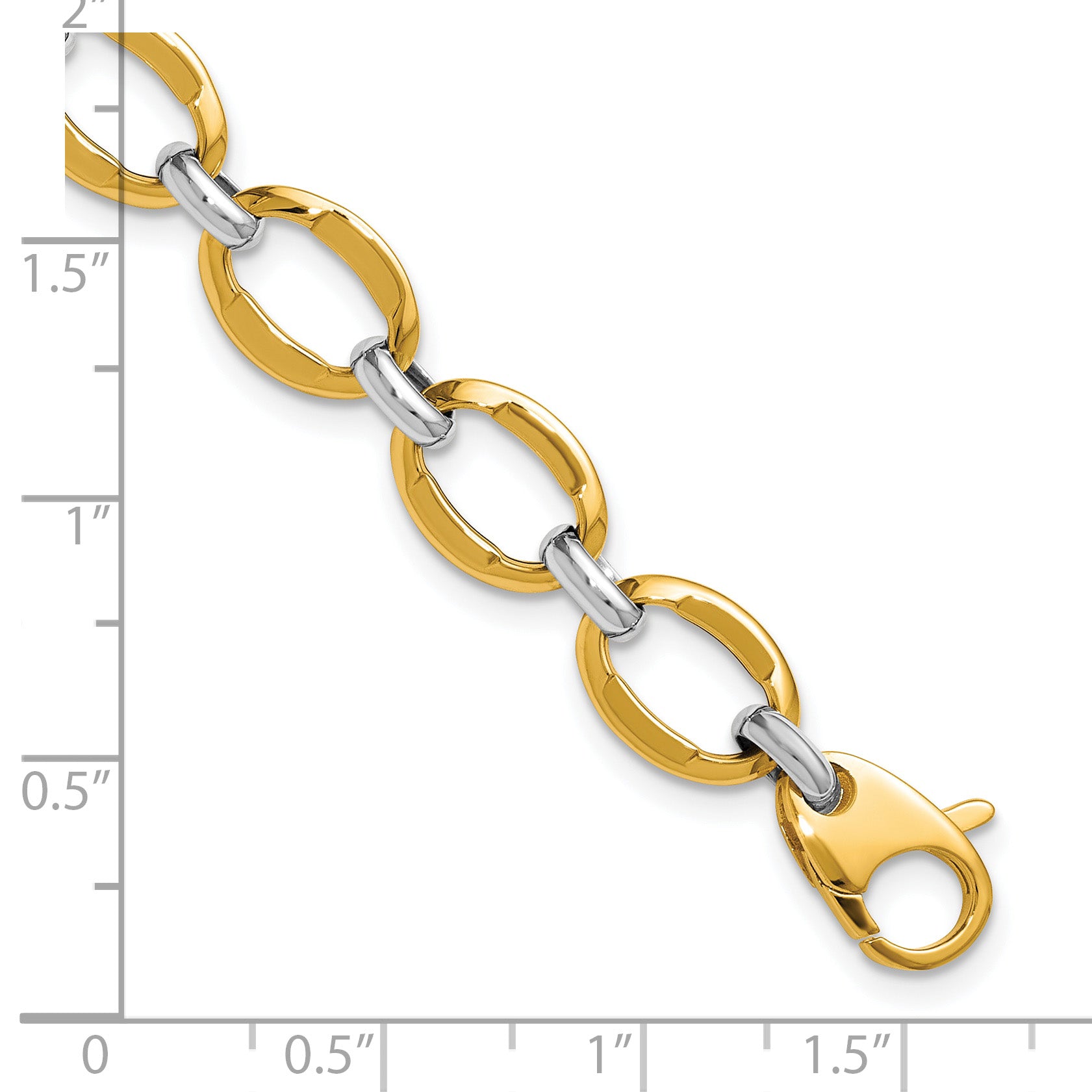 14K Two-Tone Polished Fancy Link Bracelet