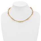Fancy Link Chain in 14K Yellow Gold, 9mm, 18 Inch - Sophia Jewelers