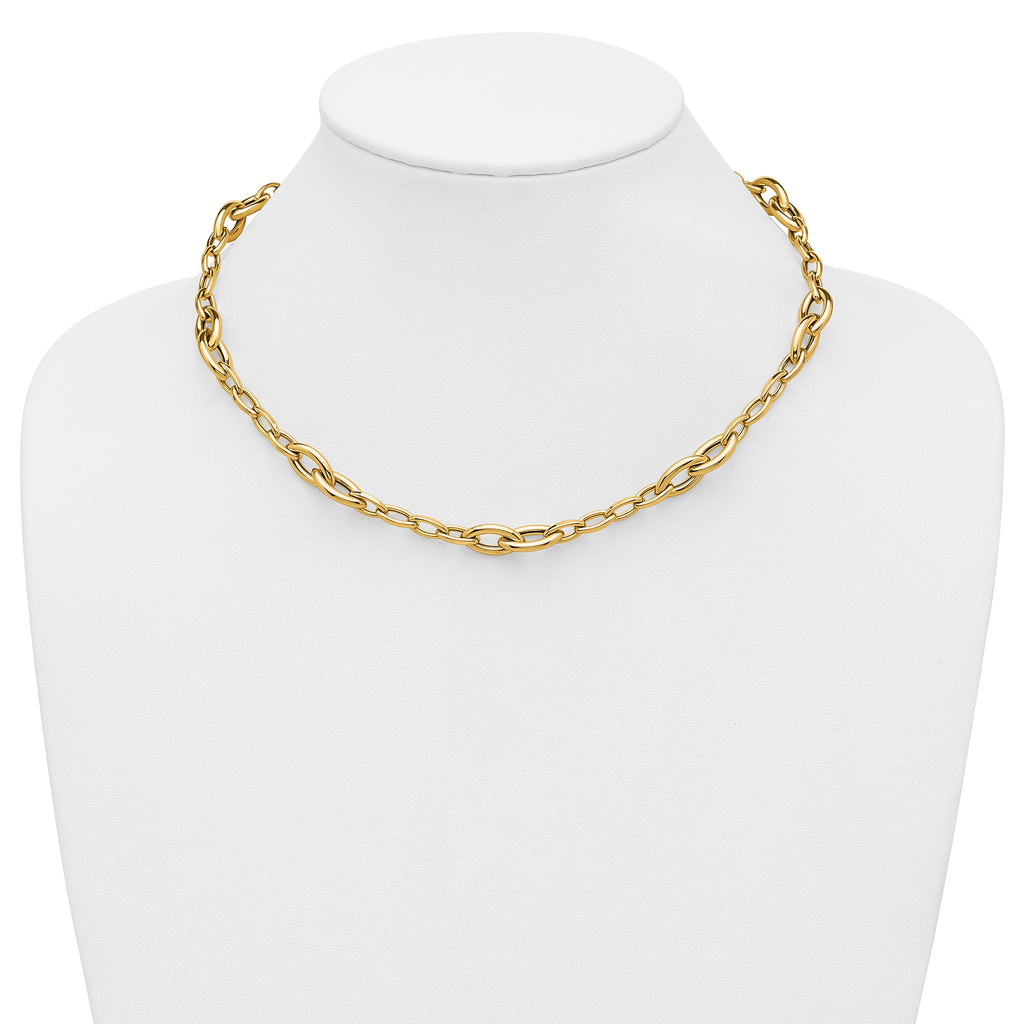14K Polished Fancy Link Necklace