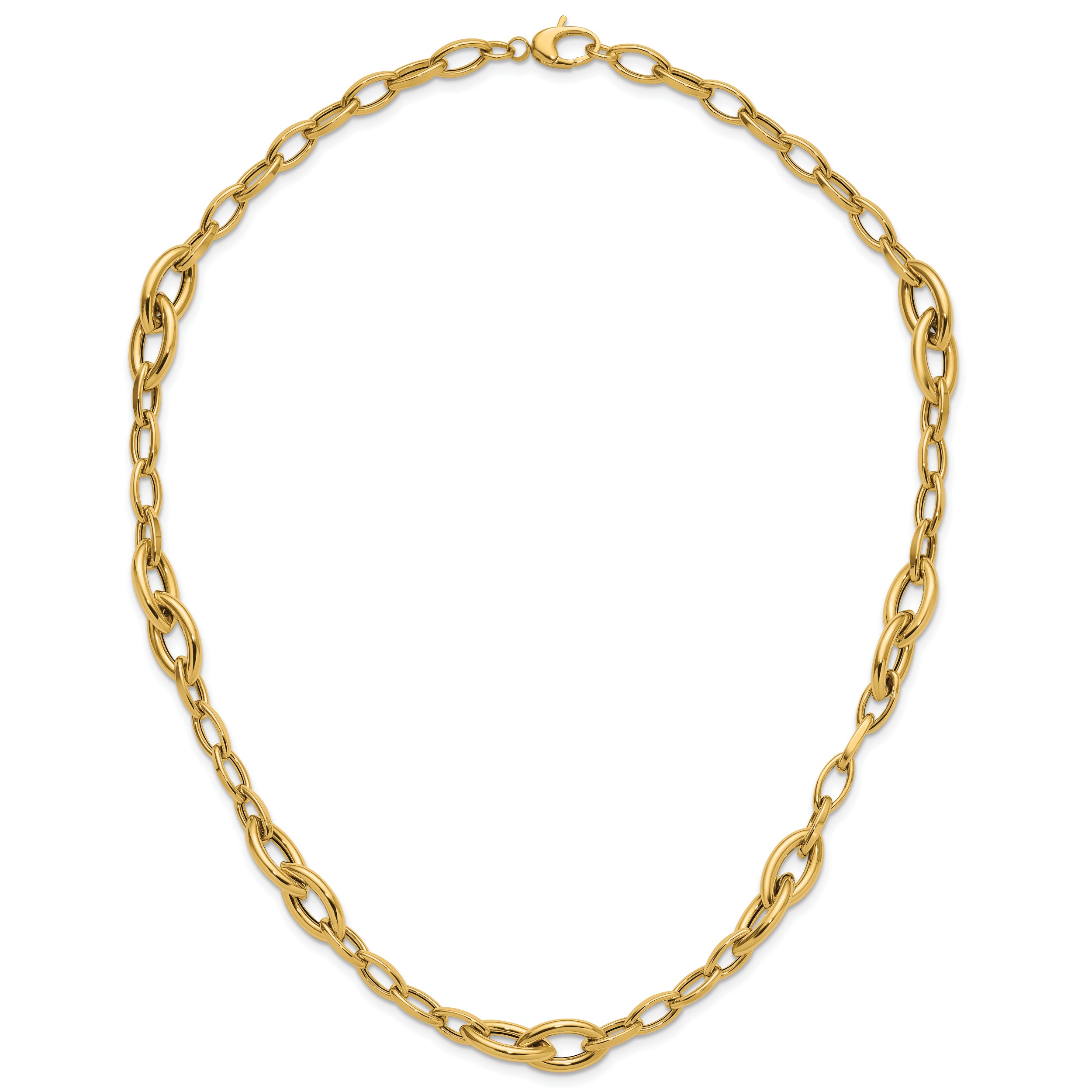 14K Polished Fancy Link Necklace