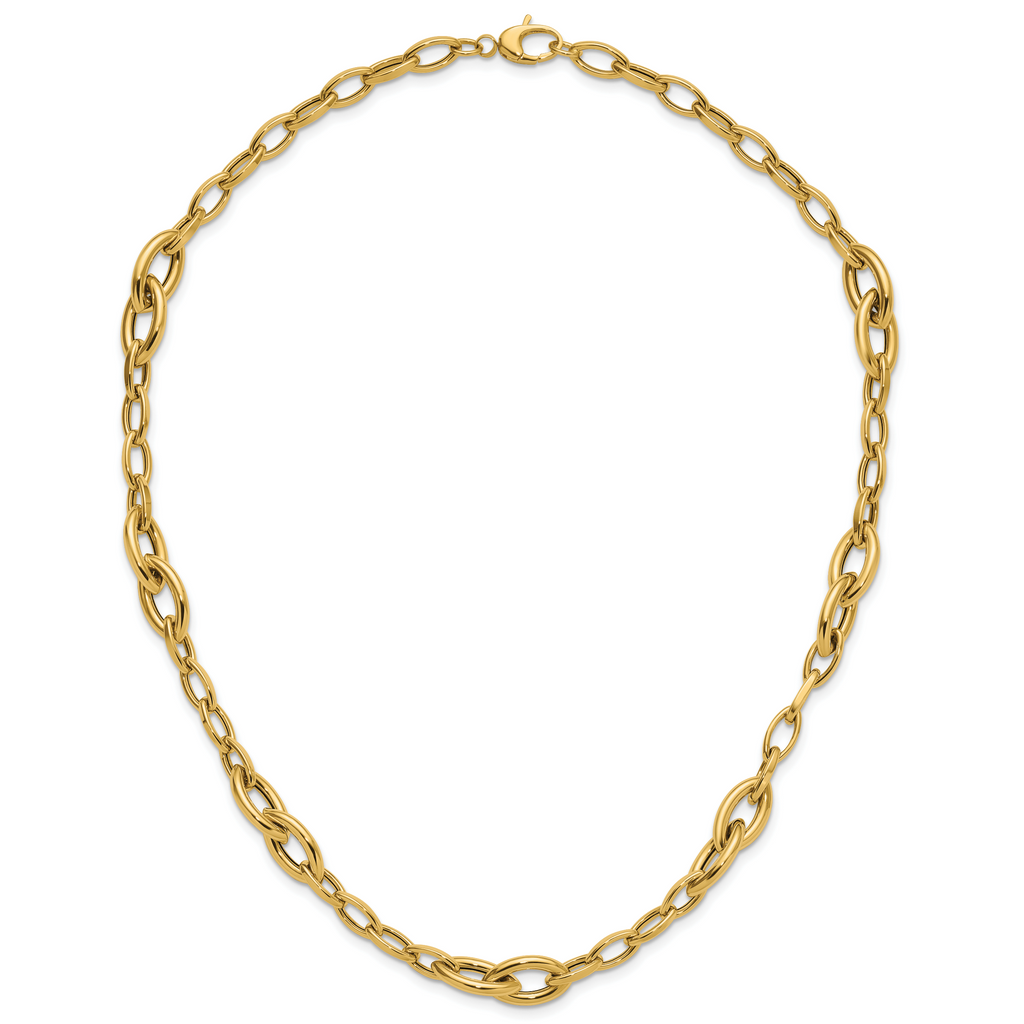 14K Polished Fancy Link Necklace