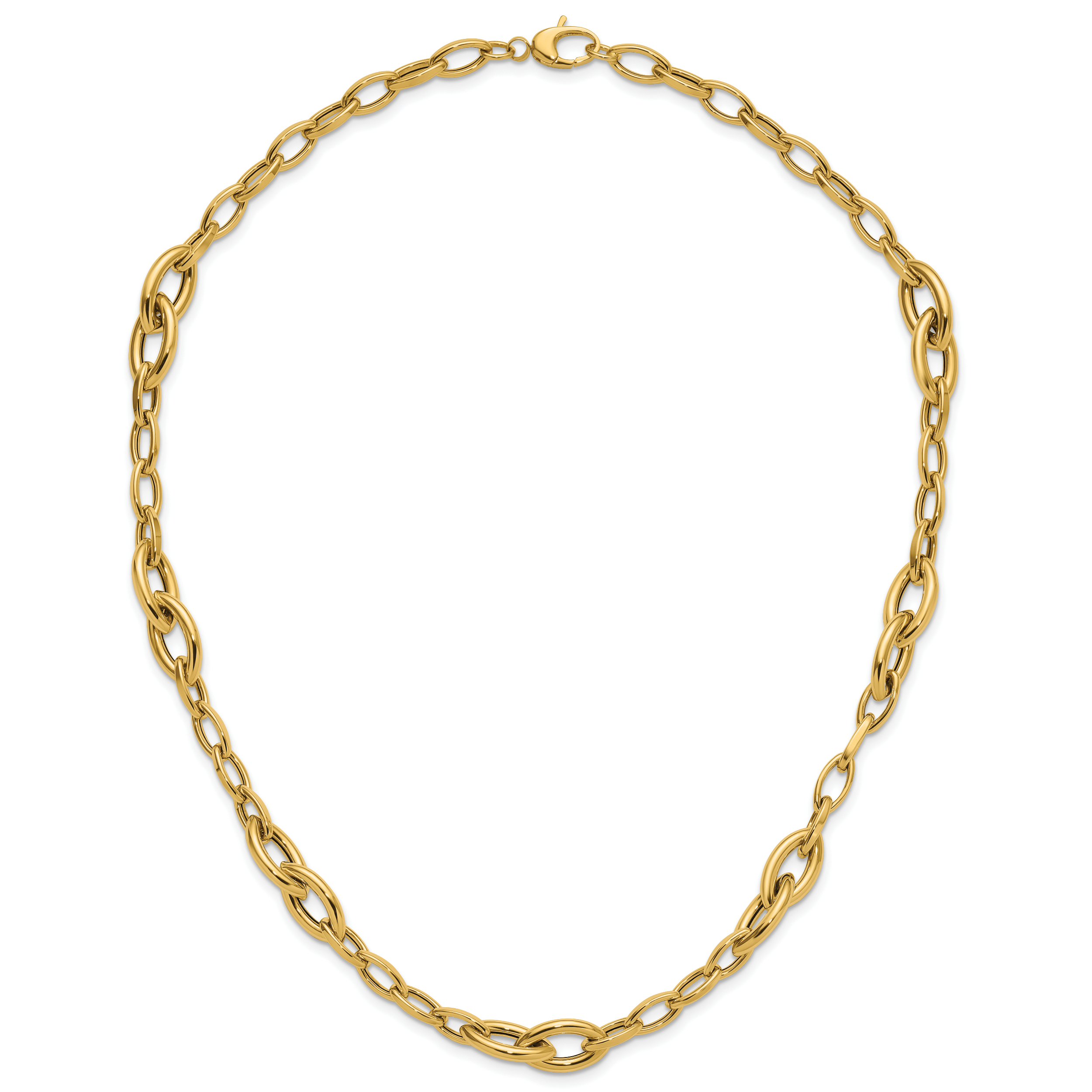 14K Polished Fancy Link Necklace