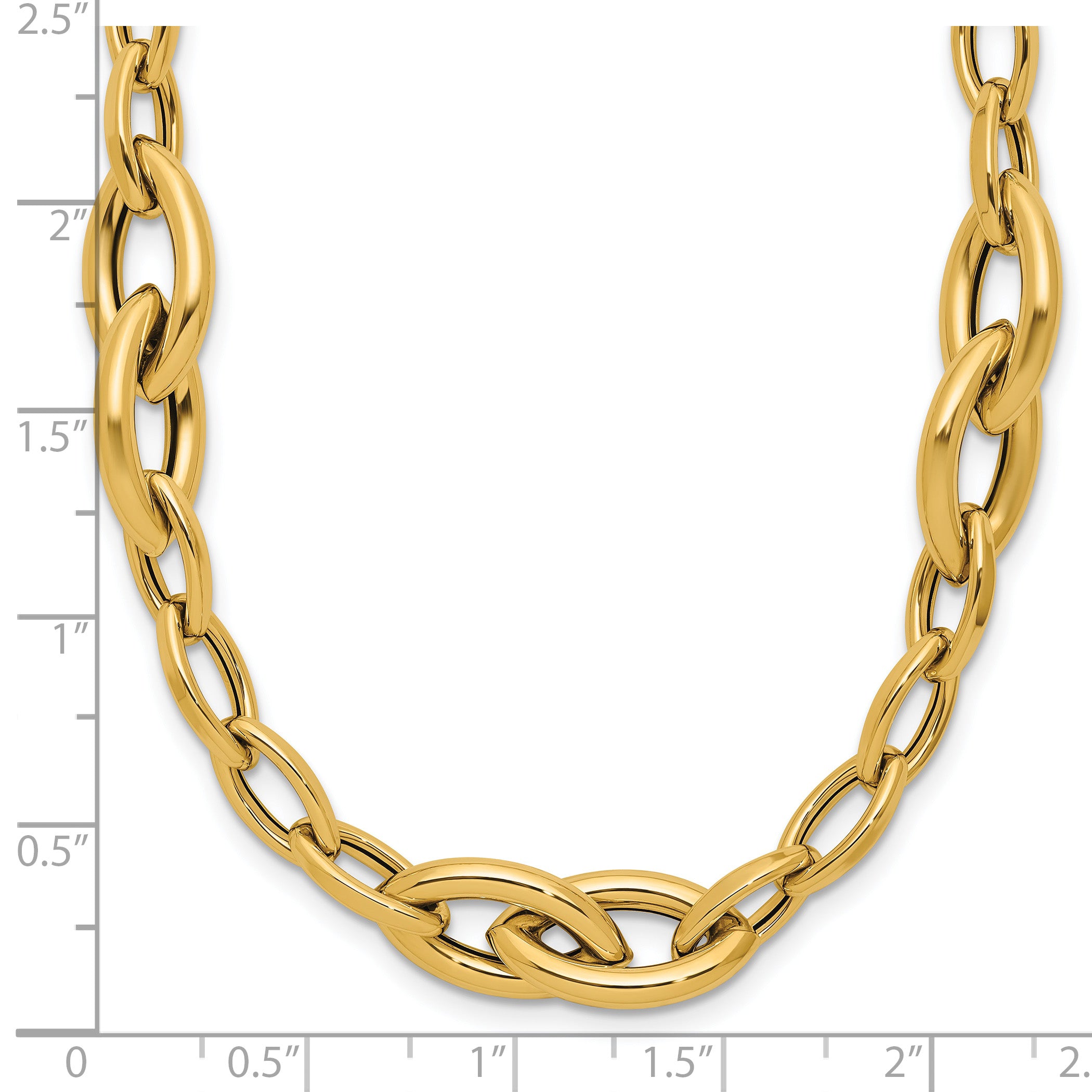 14K Polished Fancy Link Necklace