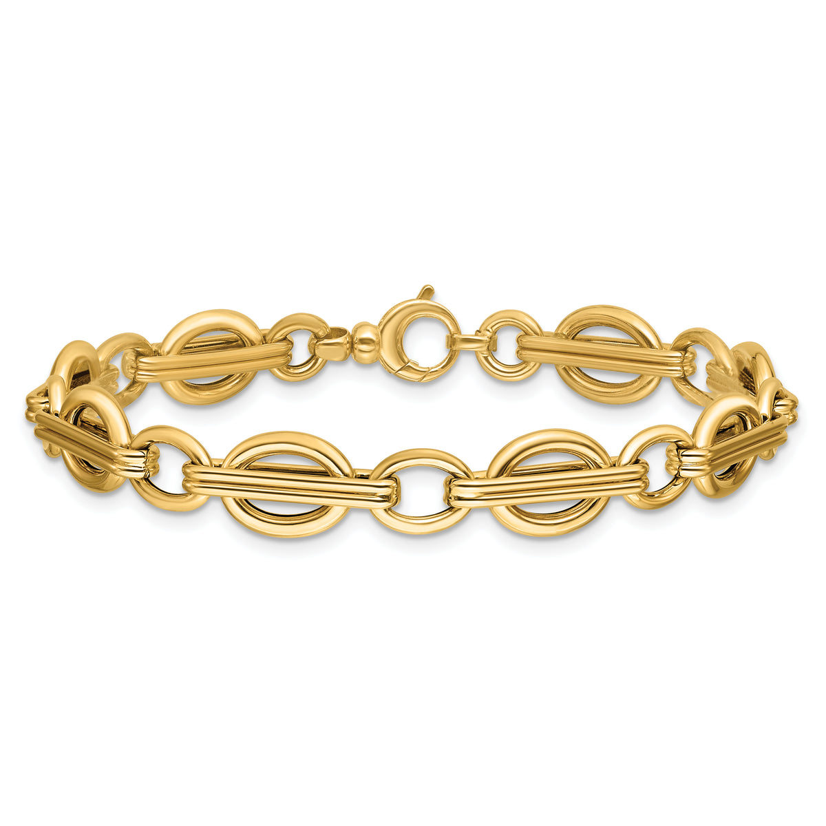 14K Polished Fancy Link Bracelet