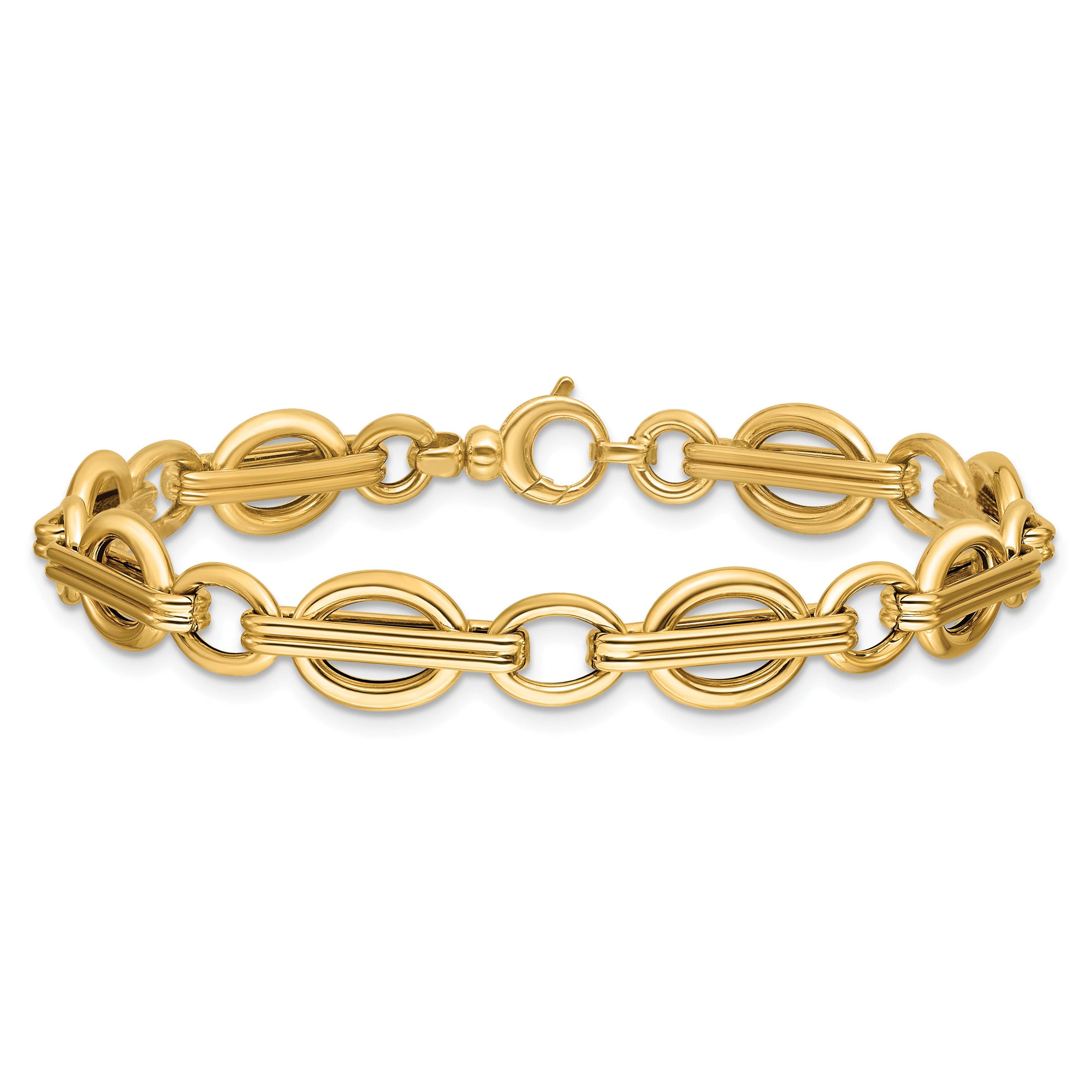 14K Polished Fancy Link Bracelet